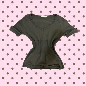 Women's Green V-Neck Top